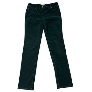 Chicos Pants Women’s Regular Straight Green Corduroy Casual SZ/ 0